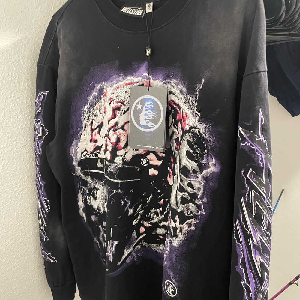 Hellstar Powered By The Star Long-Sleeve T-Shirt 'Black/Purple'